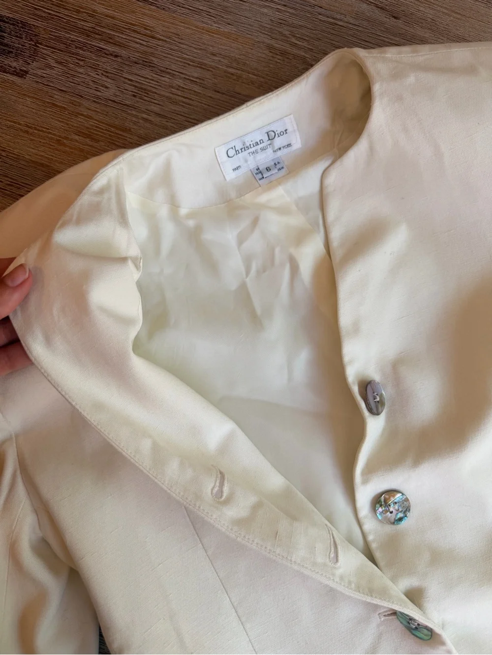 Vintage Christian Dior Women's Ivory Blazer